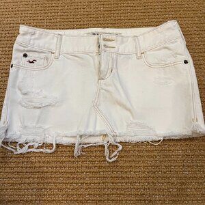 Hollister White Jean Skirt